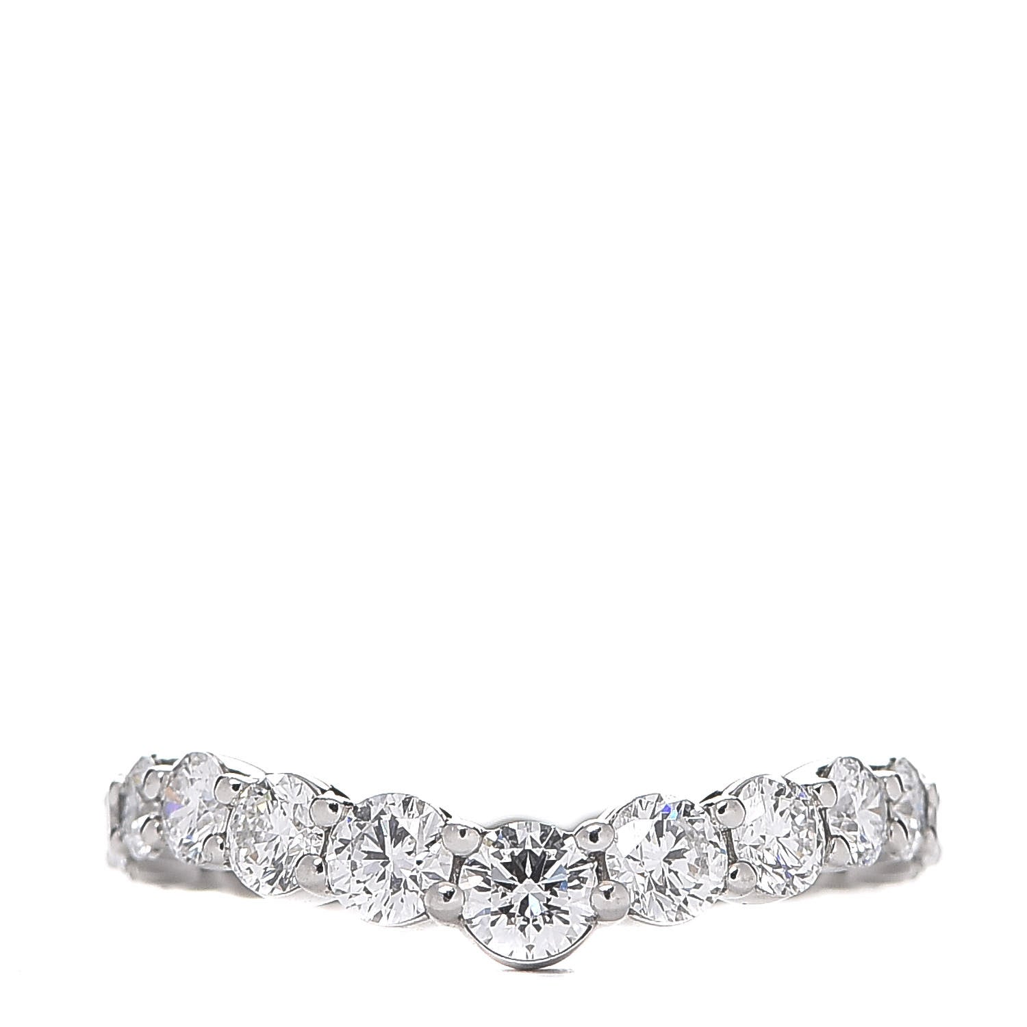 Harry Winston Platinum Diamond V-Shaped Wedding Band Ring 48 4.5 1 of 6