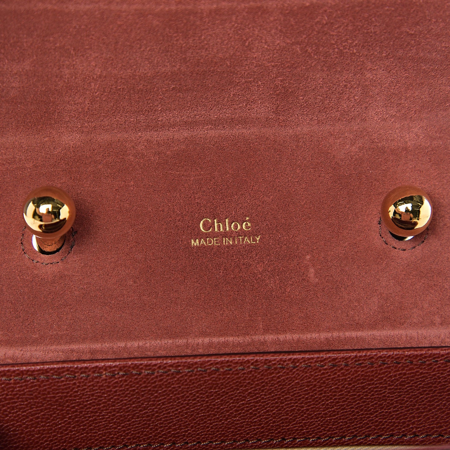 Calfskin Lizard Embossed Small Aby Lock Sepia Brown