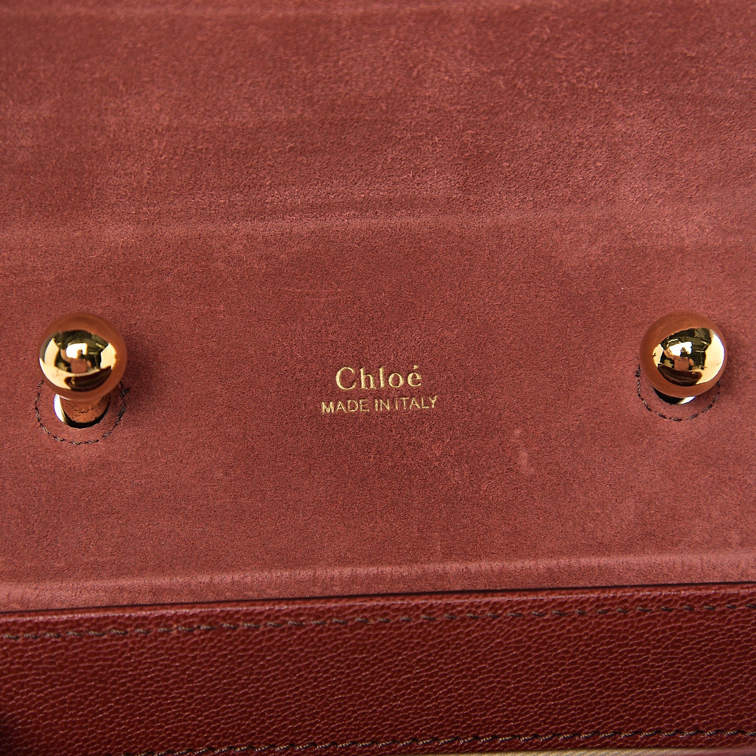 Chloe Calfskin Lizard Embossed Small Aby Lock Sepia Brown 5 of 8
