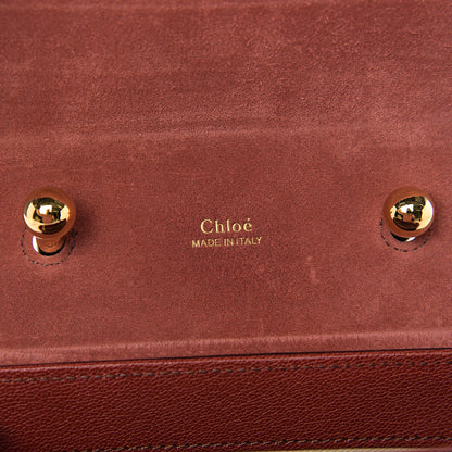 Chloe Calfskin Lizard Embossed Small Aby Lock Sepia Brown 5 of 8