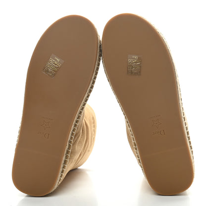 Christian Dior Calfskin Suede Shearling Granville Espadrille Boots 38.5 Natural 5 of 7