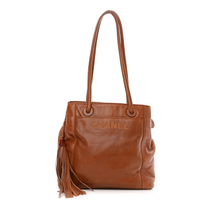 Chanel Lambskin Tassel Shoulder Bag Brown 1 of 13