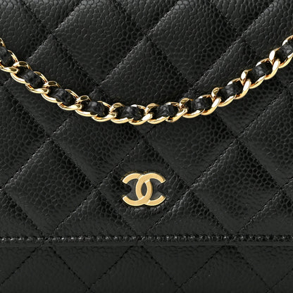 Chanel Caviar Quilted Wallet On Chain WOC Black 9 of 12