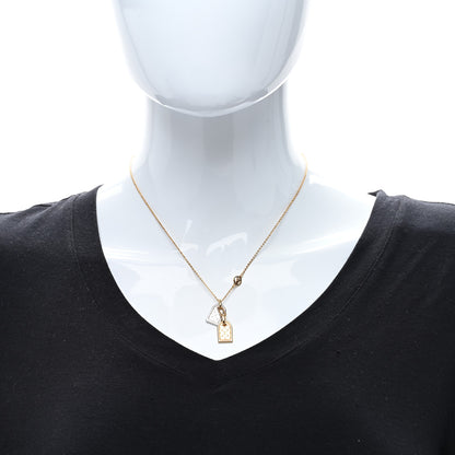 Louis Vuitton Nanogram Name Tag Necklace Gold 2 of 4
