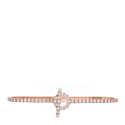 Hermes 18K Rose Gold Diamond Finesse Link Bracelet SH 1 of 5
