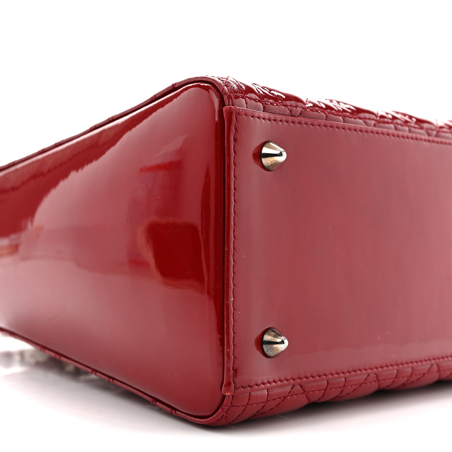 Christian Dior Patent Cannage Medium Lady Dior Red 9 of 14