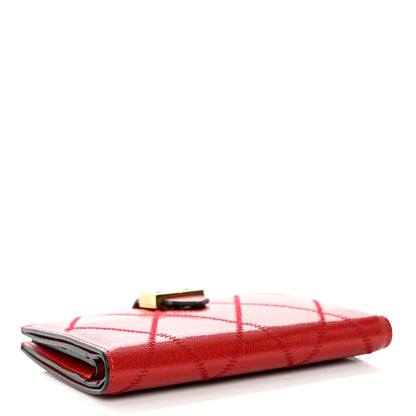 Givenchy Goatskin Diamond Quilted GV3 Medium Wallet Vermillion 4 of 7