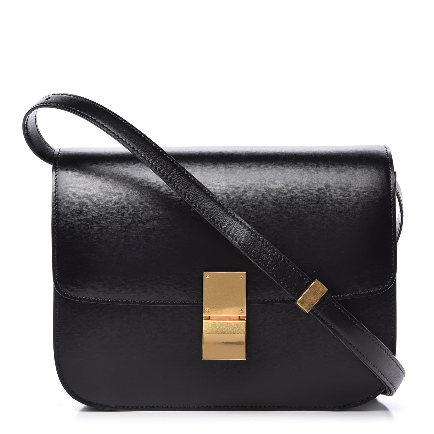 Box Calfskin Medium Classic Box Flap Black