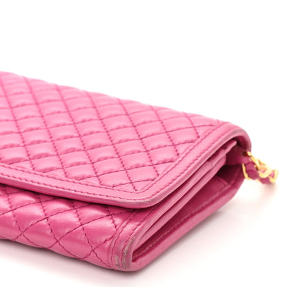 Prada Soft Calfskin Quilted Chain Wallet Fuxia 9 of 10