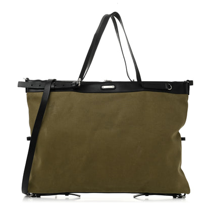 Saint Laurent Canvas Calfskin Gabardine Convertible ID Khaki Black 1 of 10