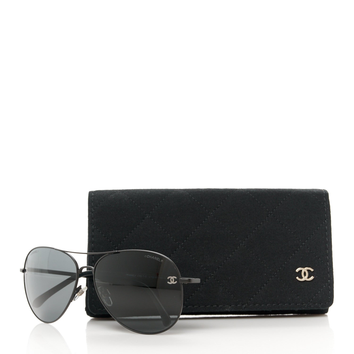 Chanel Aviator CC Sunglasses 4189-T-Q Black 8 of 8