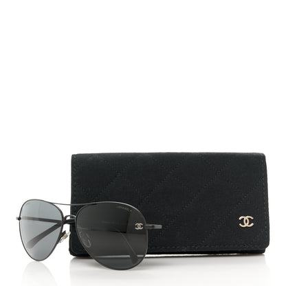 Chanel Aviator CC Sunglasses 4189-T-Q Black 8 of 8