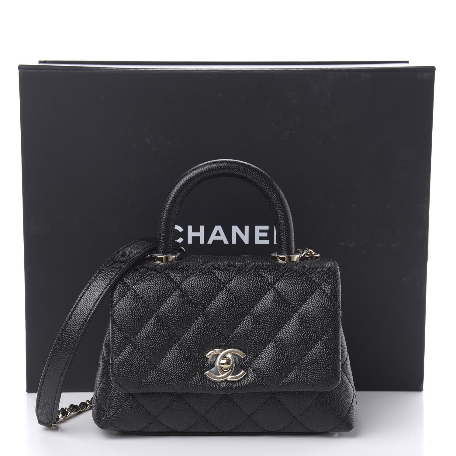 Chanel Caviar Quilted Extra Mini Coco Handle Flap Black 12 of 12