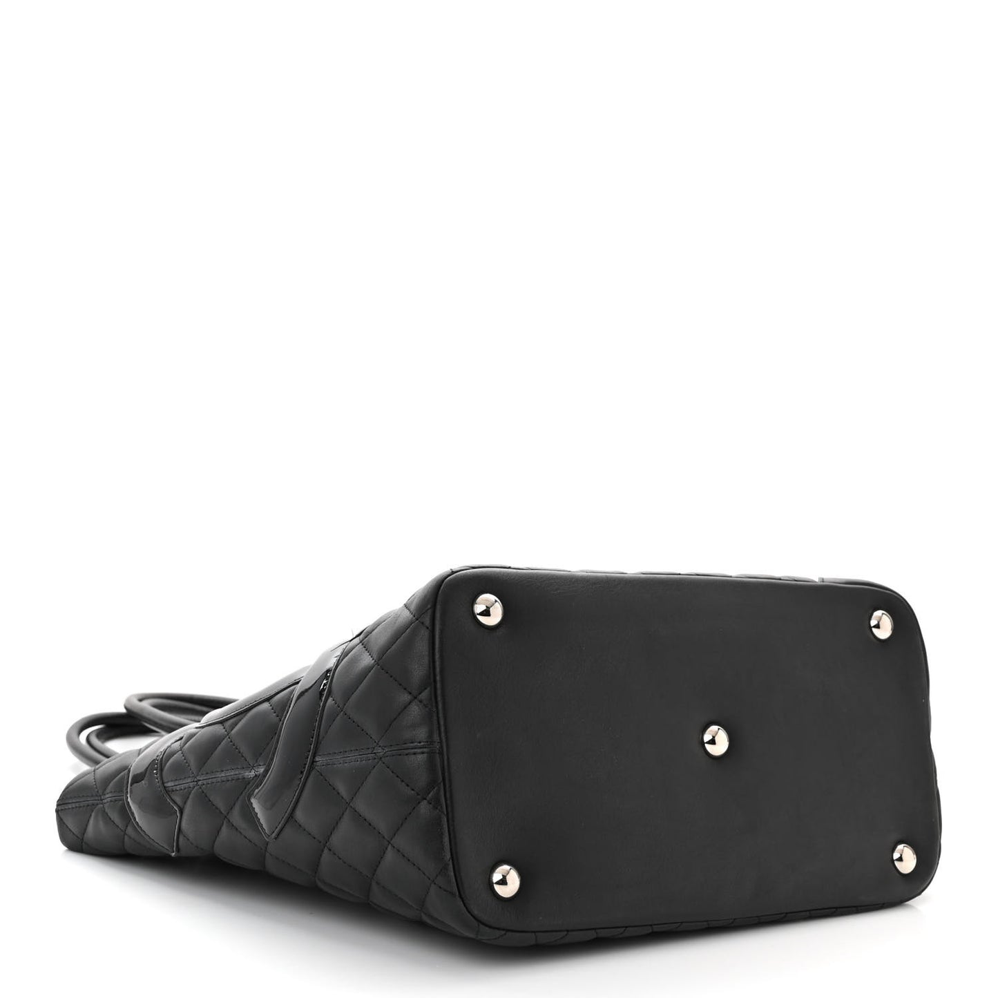 Calfskin Quilted Large Cambon Tote Black