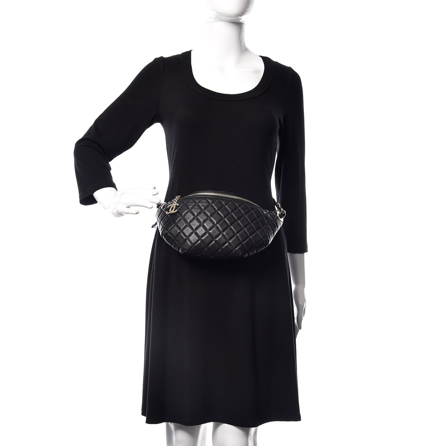 Chanel Calfskin Quilted Belt Me Up Waist Bag Black 2 of 11