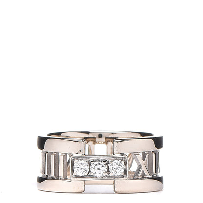 Tiffany 18K White Gold Diamond Open Atlas Ring 51 5.75 1 of 6