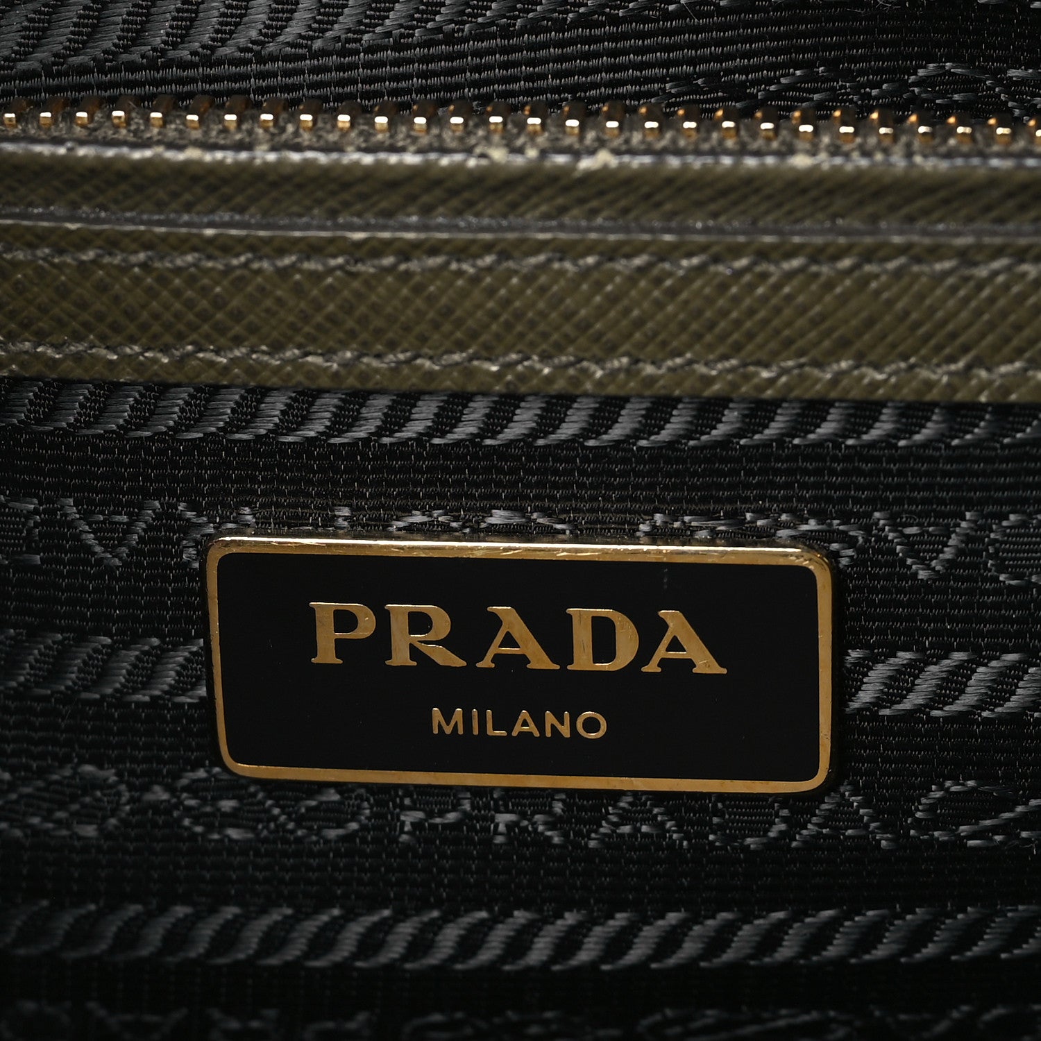 Prada Saffiano Small Galleria Double Zip Tote Militare 6 of 11