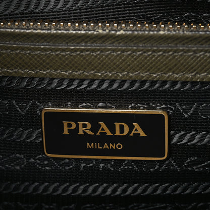 Prada Saffiano Small Galleria Double Zip Tote Militare 6 of 11