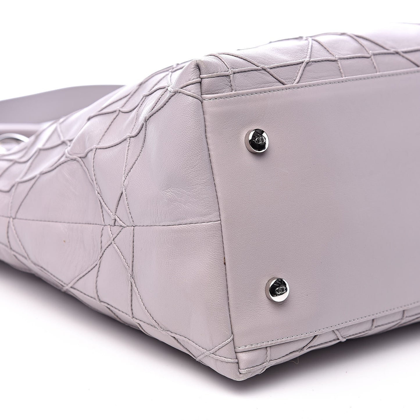 Lambskin Cannage Medium Granville Tote Grey