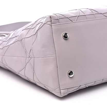 Christian Dior Lambskin Cannage Medium Granville Tote Grey 8 of 15