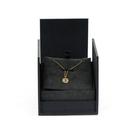 David Yurman 18K Yellow Gold Blue Sapphire Diamond Evil Eye Necklace 6 of 6