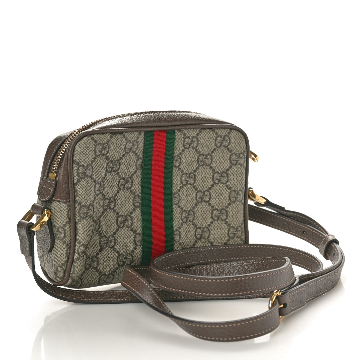 GG Supreme Monogram Web Mini Ophidia Shoulder Bag Brown