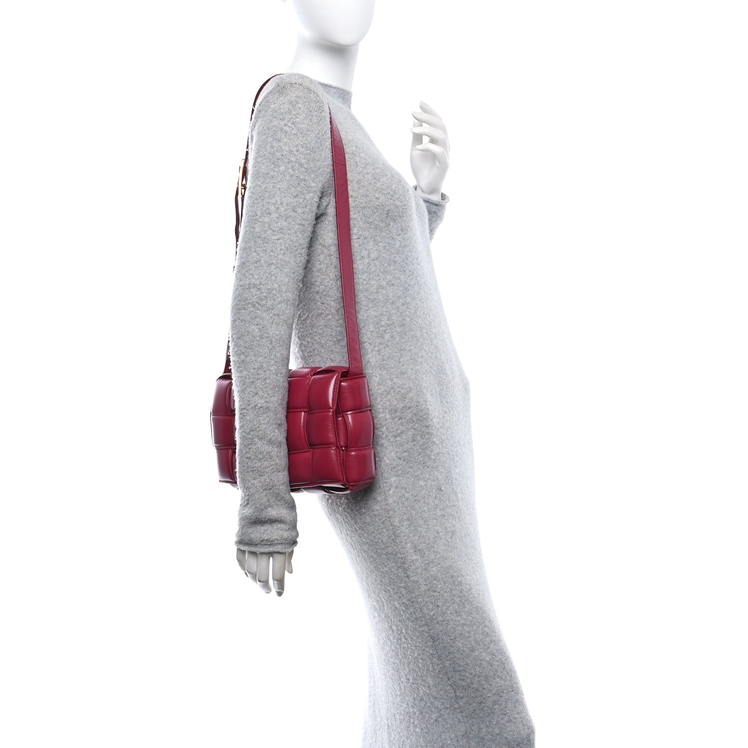 Bottega Veneta Nappa Maxi Intreccio Padded Cassette Crossbody Bag Dark Red 2 of 11