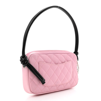 Chanel Calfskin Quilted Cambon Pochette Pink Black 3 of 12