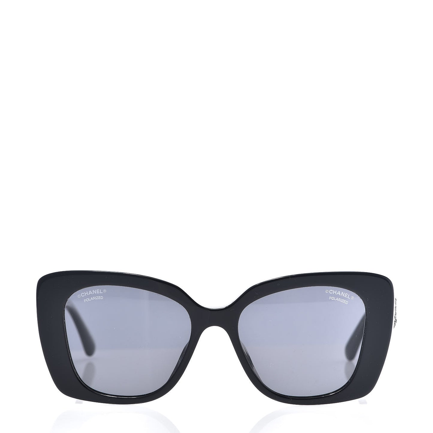 Acetate Strass Polarized Square Sunglasses 5422-B Black