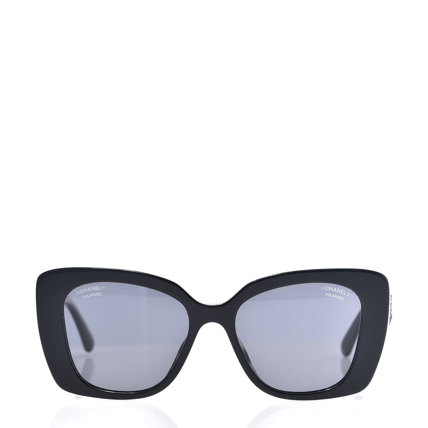 Chanel Acetate Strass Polarized Square Sunglasses 5422-B Black 2 of 8