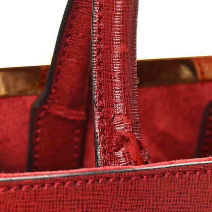 Fendi Vitello Elite Regular 2Jours Tote Rosso Scuro Ciliegia 11 of 12