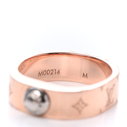 Louis Vuitton Brass Monogram Engraved Nanogram Ring M Pink Gold 4 of 4
