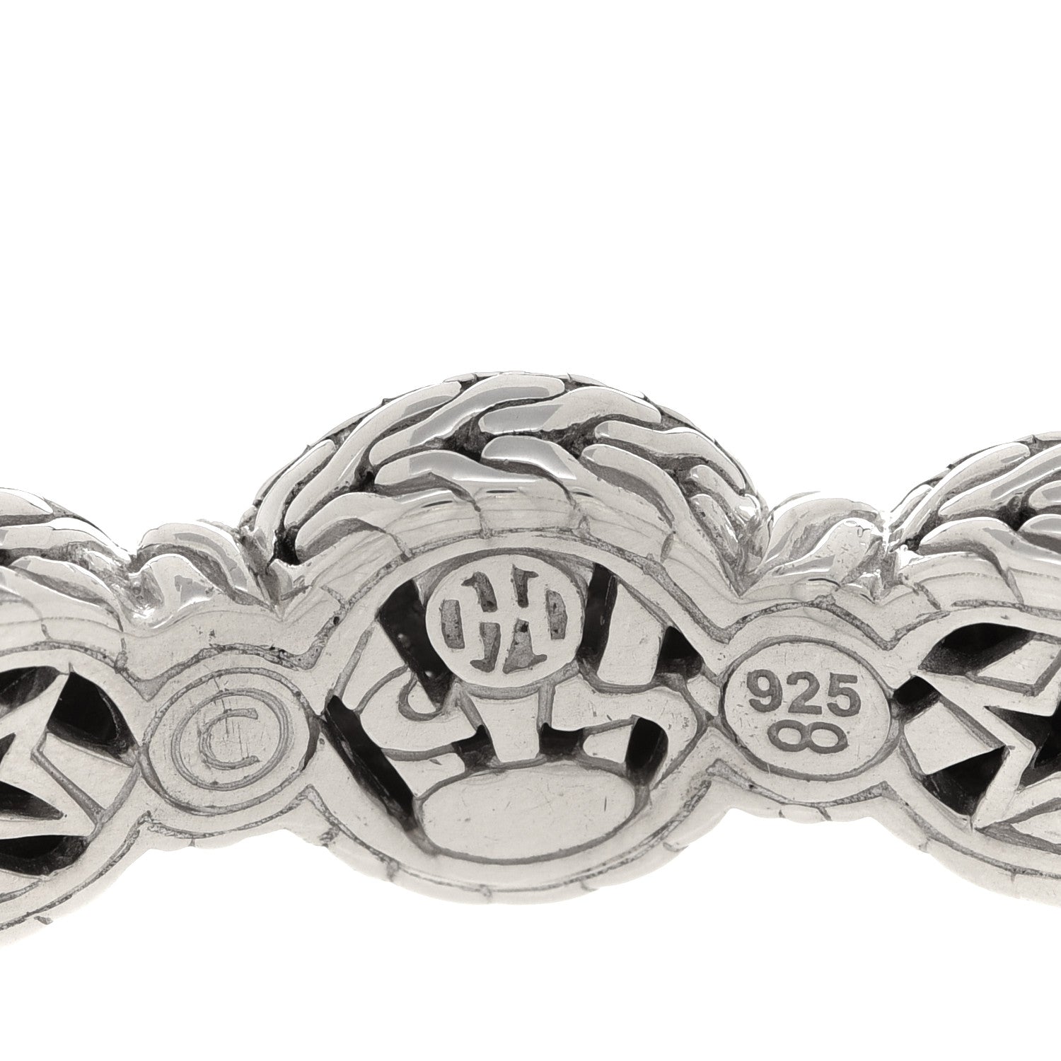John Hardy Sterling Silver Pave Diamond Round Trio Station Bracelet 4 of 4