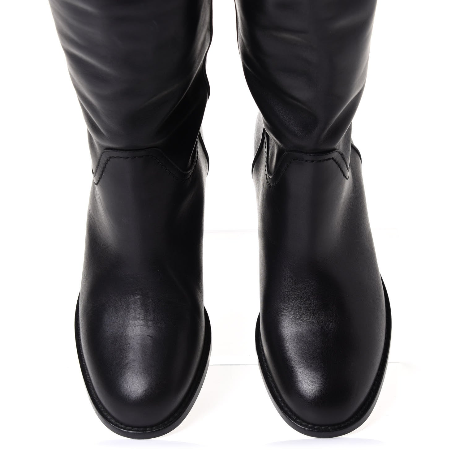 Chanel Calfskin Ascot Riding Boots 36.5 Black 5 of 11