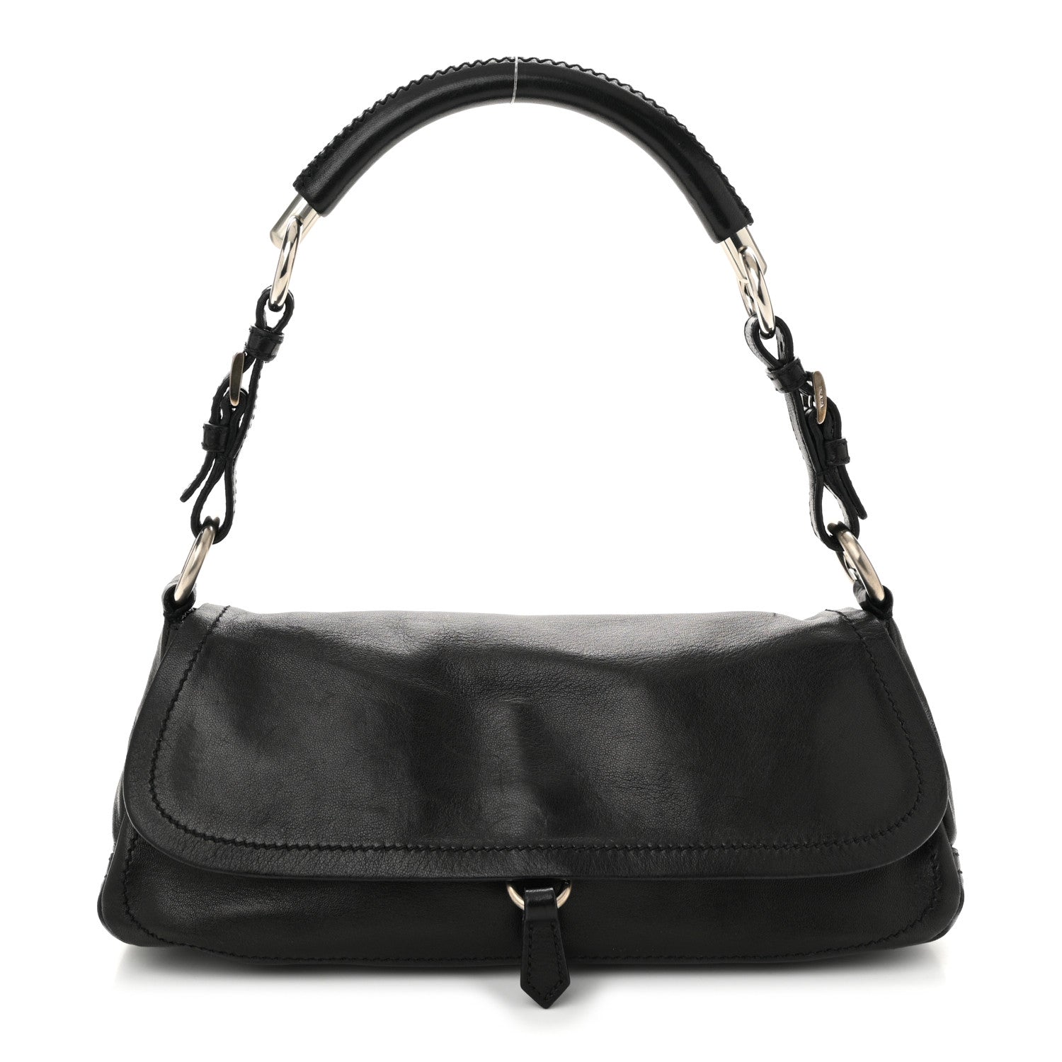 Prada Soft Calf Shoulder Bag Black 1 of 9