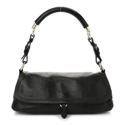 Prada Soft Calf Shoulder Bag Black 1 of 9
