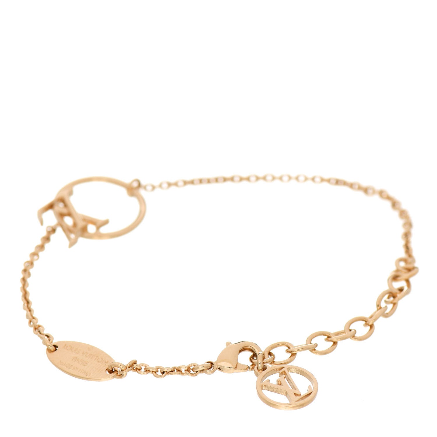Louis Vuitton Metal LV Eclipse Bracelet Gold 2 of 5
