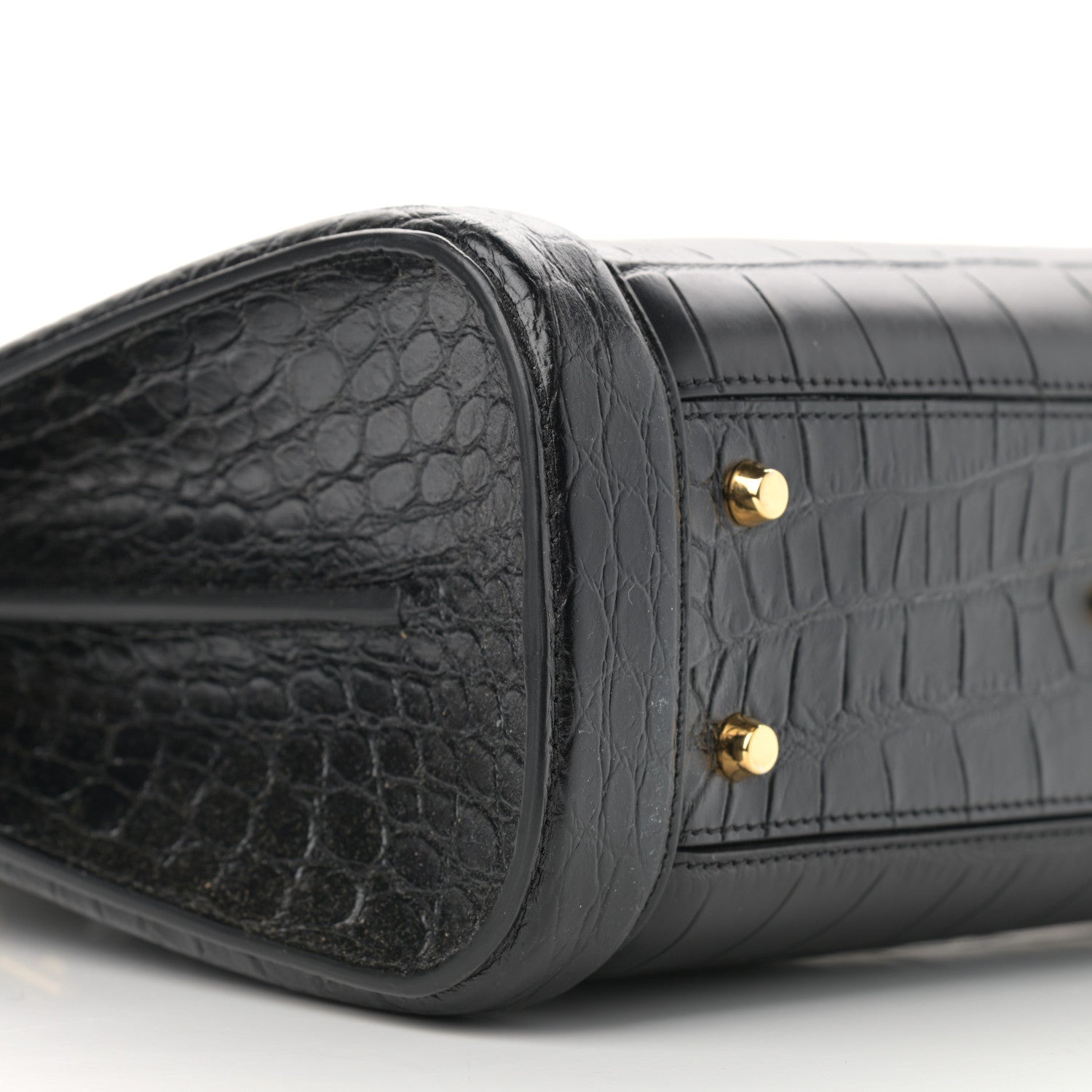 Alexander McQueen Calfskin Crocodile Embossed Small Heroine 30 Black 9 of 12