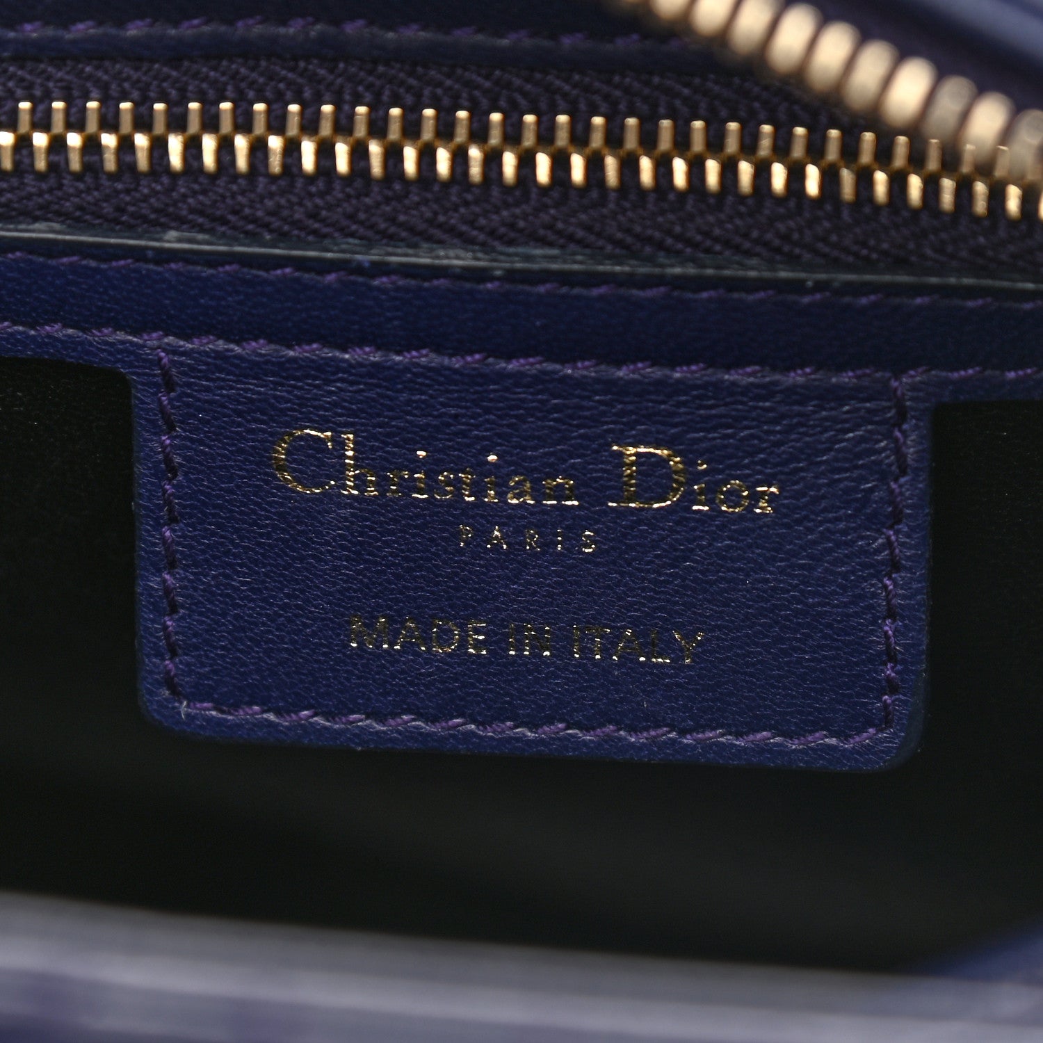 Christian Dior Lambskin Cannage Medium Lady Dior Crystal Strap Blue 6 of 9