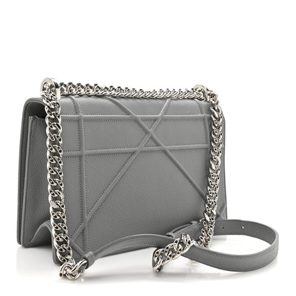 Christian Dior Grained Calfskin Medium Diorama Flap Bag Gris 3 of 11