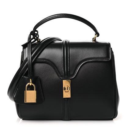 Celine Satinated Calfskin Mini 16 Top Handle Bag Black 1 of 29
