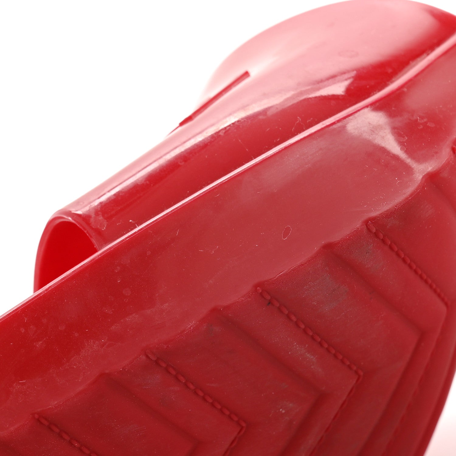 Gucci Rubber Gucci Logo Womens Platform 20/60mm Slide Sandals 36 Hibiscus Red 9 of 10