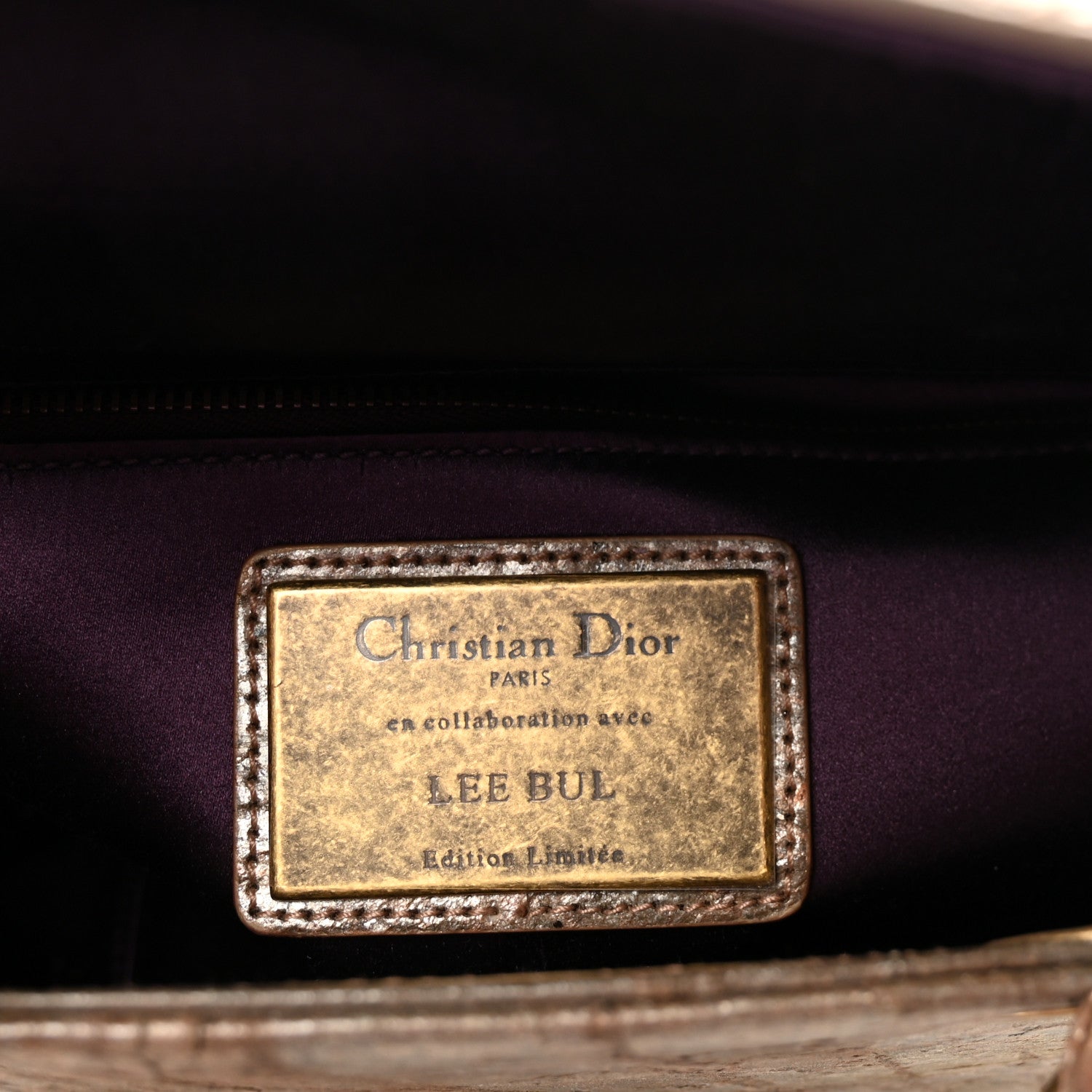 Christian Dior X LEE BUL Treated Calfskin Medium Lady Dior Art