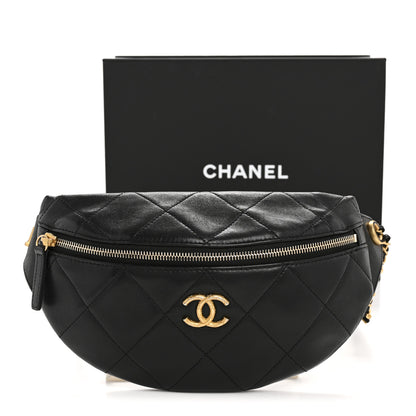 Chanel Lambskin Enamel Quilted Waist Bag Black 13 of 13