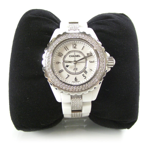 J12 33mm High Tech Ceramic Diamond Watch White