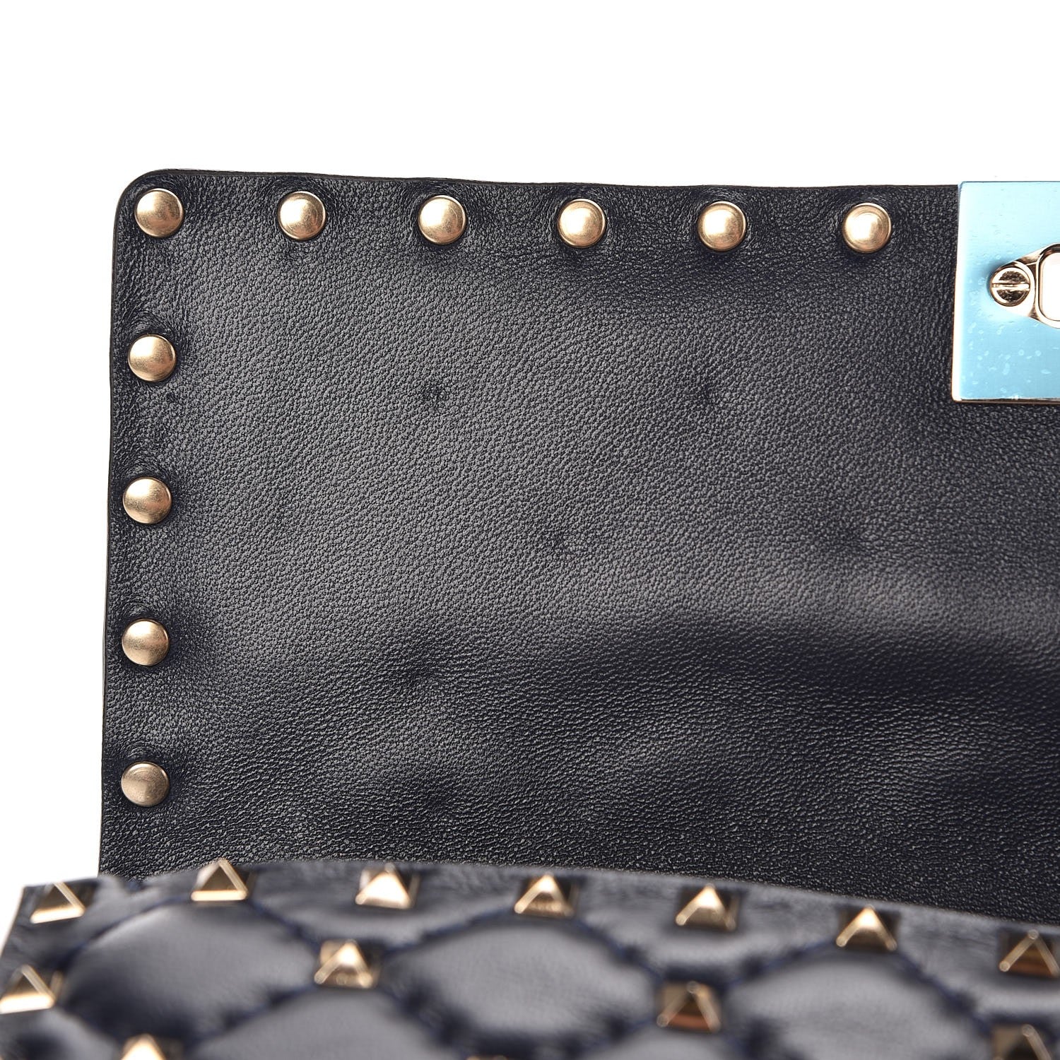 Valentino Garavani Nappa Rockstud Spike Wallet on Chain Marine 7 of 7