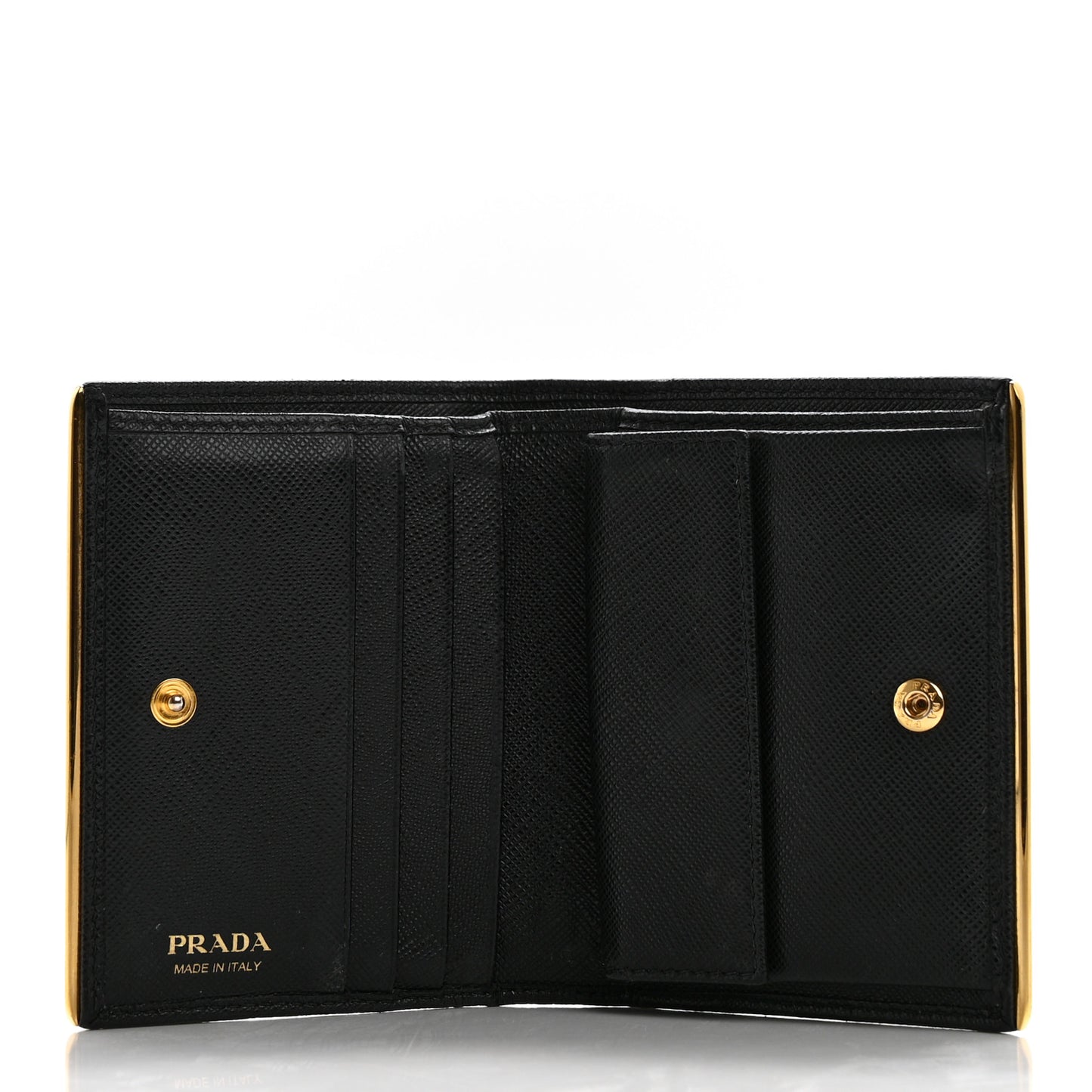 Saffiano Metal Bi-Fold Wallet Black