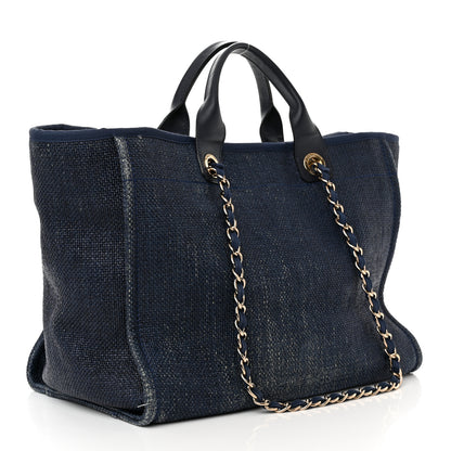 Chanel Woven Straw Large Deauville Tote Blue 3 of 14