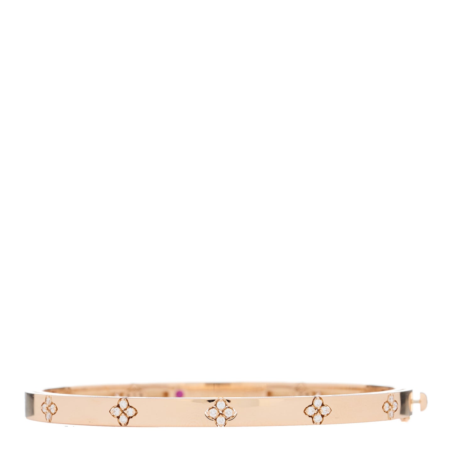 18K Rose Gold Diamond Narrow Love in Verona Bangle Bracelet