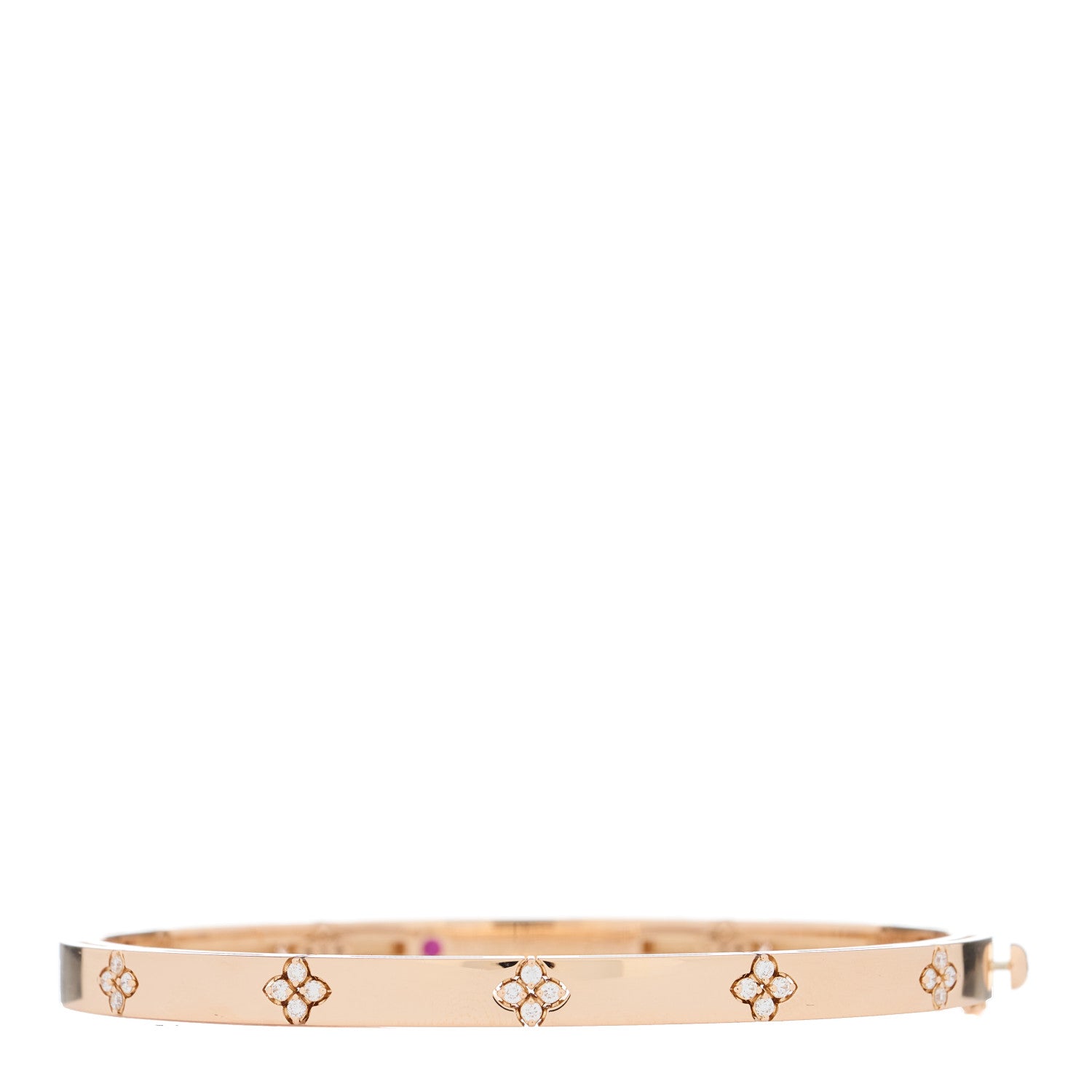 Roberto Coin 18K Rose Gold Diamond Narrow Love in Verona Bangle Bracelet 1 of 4